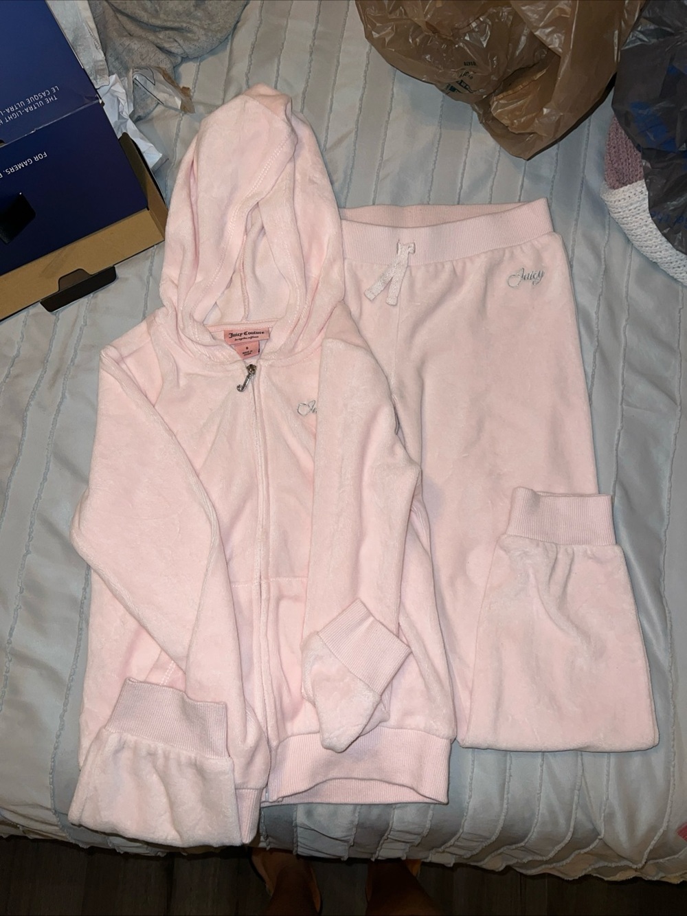 Juicy Couture Light Pink Hooded Set for Kids